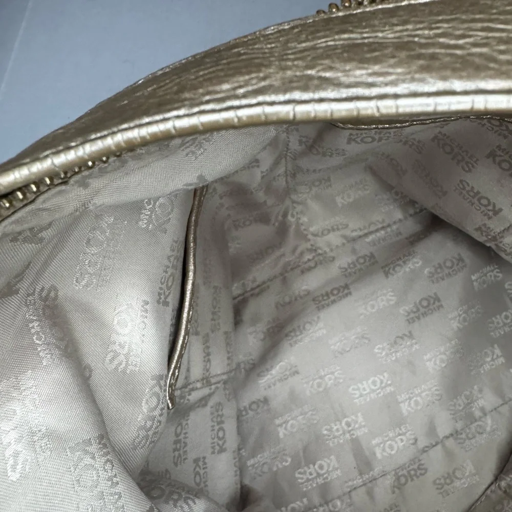 Michael Kors Gold Soft Leather Shoulder Bag.